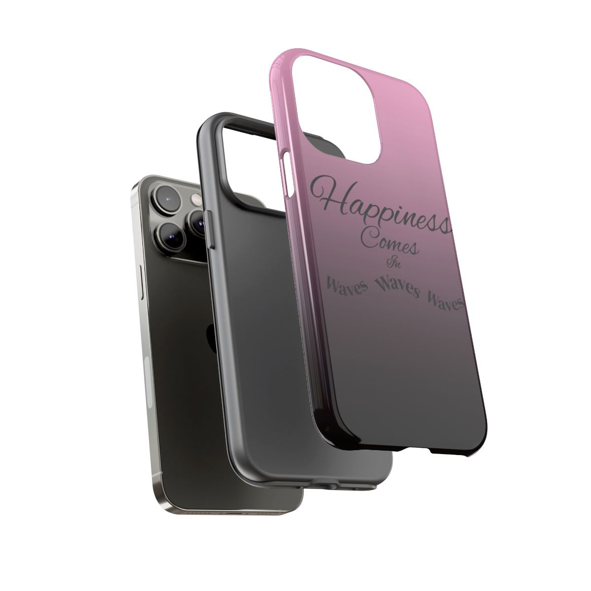 “Happiness comes in waves” phone case